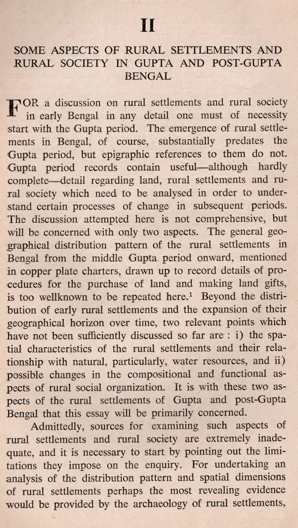 Aspects of Rural Settlements and Rural Society in Early Medieval India (S. G. Deuskar Lectures on Indian History and Culture 1985, An Old and Rare Book) - Retail Maharaj