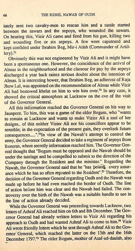 The Rebel Nawab of Oudh- Revolt of Vizir Ali Khan: 1799 (An Old and Rare Book) - Retail Maharaj