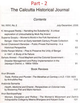 The Calcutta Historical Journal- Vol. 26, No. 1: Madari Silsila: Origin and Evolution, Vol. 26, No. 2: Women's World in the Folk Narratives of Bengal: View from an Early Twentieth Century Private Collection (Set of 2 Volumes) - Retail Maharaj