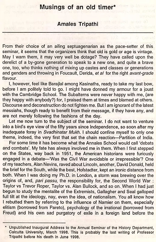 The Calcutta Historical Journal- Vols. XIX & XX: Spirituality and Nationalist Domesticity: Rereading the Relationship, Historian of India's Struggle for Independence (An Old and Rare Book) - Retail Maharaj