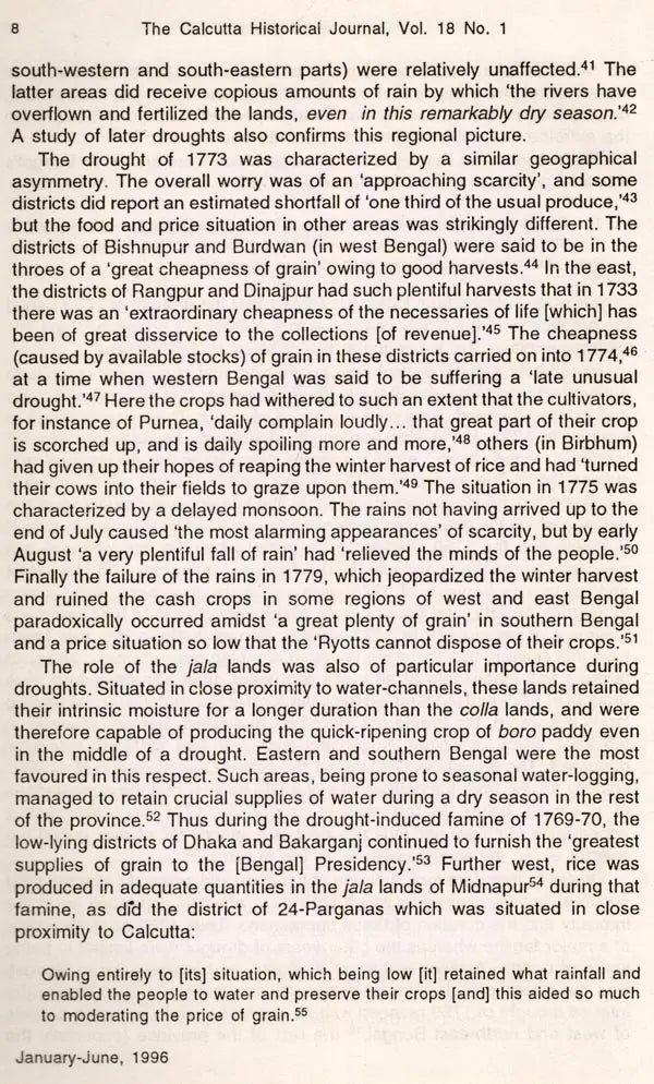The Calcutta Historical Journal- Vol. XVIII, No. 1-2: Ecology, Subsistence and Coping in Eighteenth Century Bengal, Survey and Calender (Sic) of Marathi (Modi) Documents (1600-1818) from Aitihasika Lekha Sangraha (Set of 2 Volumes: An Old and Rare Book) - Retail Maharaj