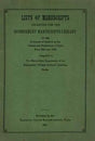 Lists of Manuscripts Collected for the Government Manuscripts Library (An Old and Rare Book) - Retail Maharaj