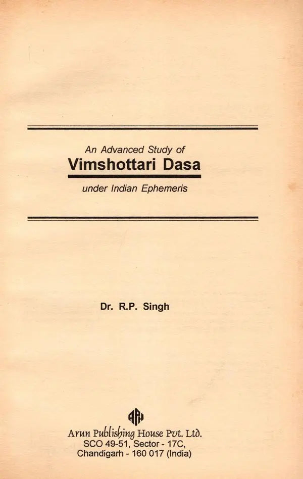 An Advanced Study of Vimshottari Pasa Under Indian Ephemeris