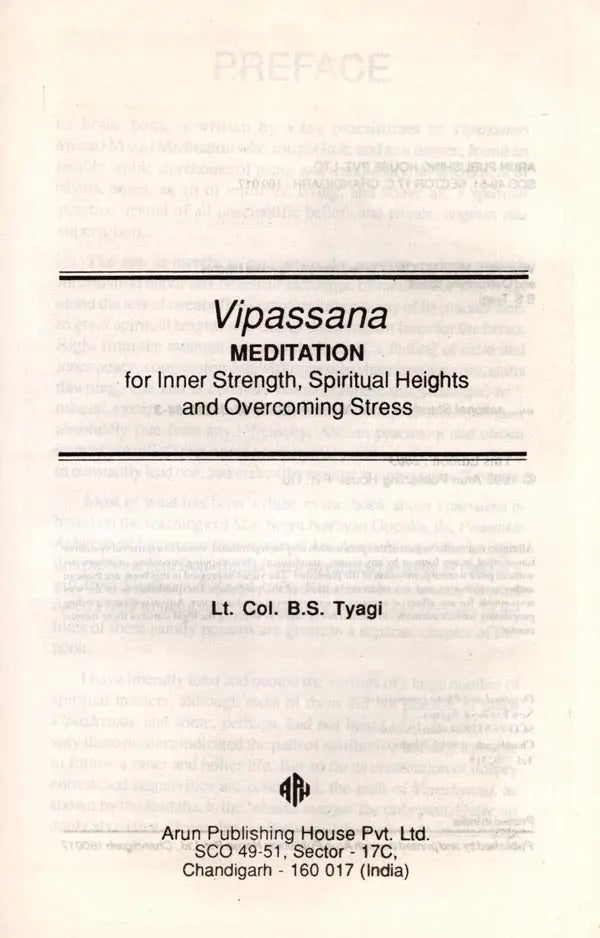 Vipassana Meditation for Inner Strength, Spiritual Heights and Overcoming Stress
