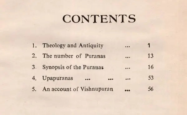 Puranas: An Account of Their Contents & Nature (An Old and Rare Book)
