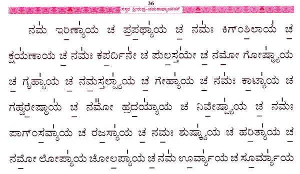 Srirudra-Chamakadhyayam with Sasvara Sahitam (Kannada) - Retail Maharaj