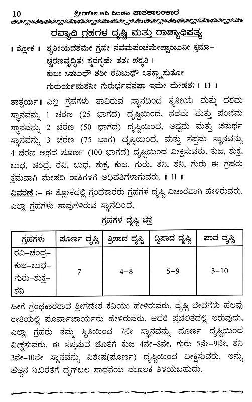 Jatakalankara- Dvadasa Bhavaphala Mattu Yogaphala Kaipidi (Kannada)