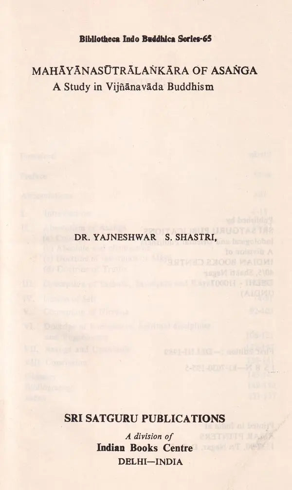 Mahayanasutralankara of Asanga: Study in Vijnanavada Buddhism - Retail Maharaj