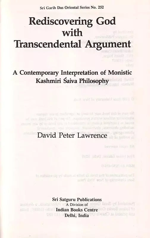 Rediscovering God with Transcendental Argument - Retail Maharaj