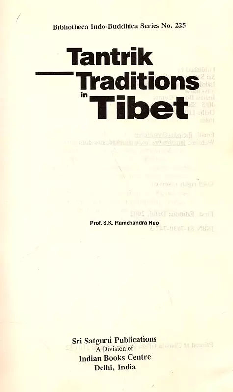 Tantrik traditions in Tibet (Bibliotheca Indo-Buddhica series) - Retail Maharaj