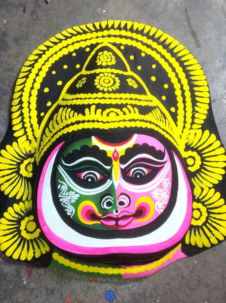 ShyamRang – The Kathakali Spirit of Purulia – Hand-Painted Folk Art Mask - Retail Maharaj