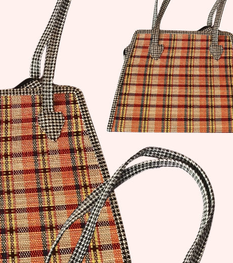 Tribal Checks Handwoven Tote – Eco-Friendly, Handcrafted Tribal Bag from Tripura - Retail Maharaj