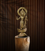 Dokra Saraswati Small | Handcrafted Brass Figurine – Traditional Dhokra Art - Retail Maharaj
