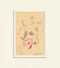 “Man and the Red Bird” by Debajyoti Roy (2023) – Pen Drawing on Postcard Paper - Retail Maharaj