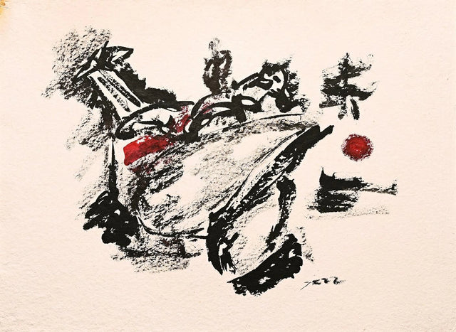 “Torment of Existence” by Debajyoti Roy – Original Ink & Mixed Media Artwork on Textured Canvas - Retail Maharaj