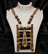 Tribal Torch Bamboo Necklace – Handcrafted Raw Tribal Vibes with Wooden Beads - Retail Maharaj