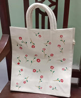 Hand-Painted Tote Bag by Innocent Hands - Eco-Friendly, Vibrant Floral Art - Retail Maharaj