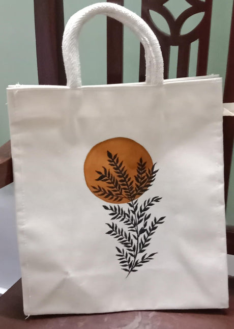 Hand-Painted Tote Bag by Innocent Hands - Eco-Friendly, Vibrant Floral Art - Retail Maharaj