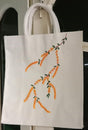 Amber Cascade – Hand-Painted Floral Cotton Tote Bag by Underprivileged Children | Eco-Friendly Canvas Shoulder Bag by Innocent Hands - Retail Maharaj