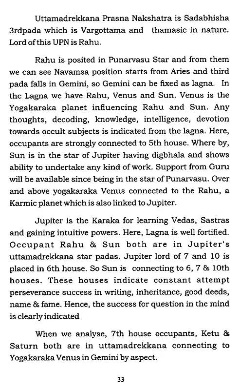 Stellar Effects Uttama Drekkana Prasna Sastra (Based on Pillas of Meena2 Nadi) [English] - Retail Maharaj
