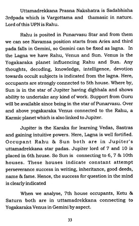 Stellar Effects Uttama Drekkana Prasna Sastra (Based on Pillas of Meena2 Nadi) [English] - Retail Maharaj