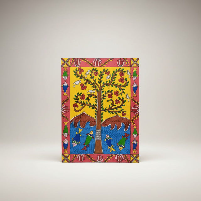 Handmade Madhubani Painting – Tree of Life | Mithila Art Traditional Indian Folk Wall Decor - Retail Maharaj