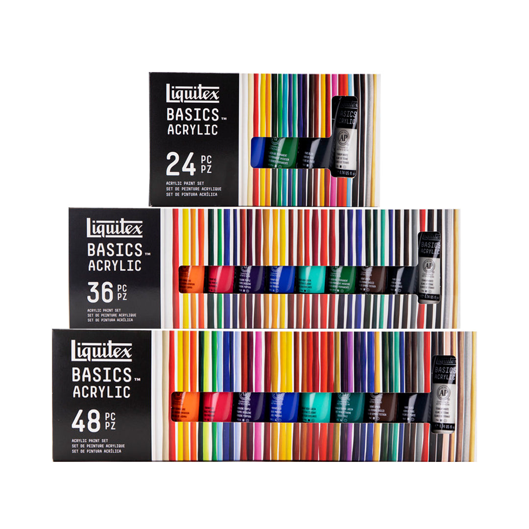 Liquitex Basics Acrylic Paint Tube Set Professional Artist Colour Set for Canvas and Mixed Media Art