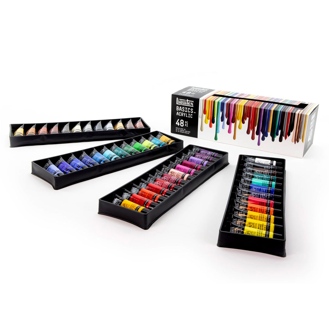 Liquitex Basics Acrylic Paint Tube Set Professional Artist Colour Set for Canvas and Mixed Media Art
