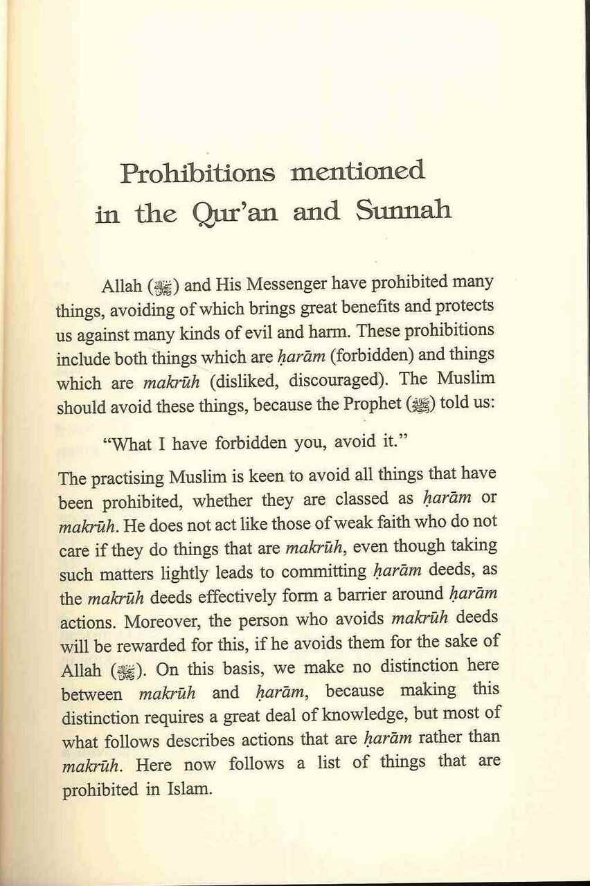 Manhiyyât: Prohibitions in Islam - Retail Maharaj