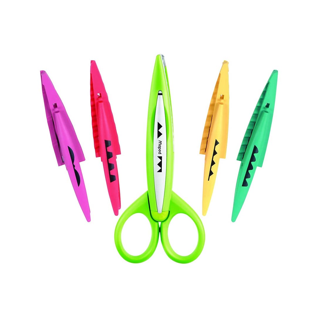 Creative Scissors Set Maped Craft Scissors Set with 5 Interchangeable Decorative Blades ...