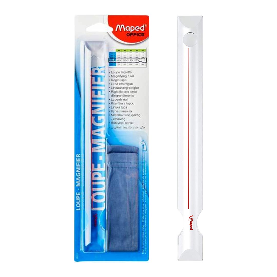 Maped Magnifying Ruler with Built In Lens and Protective Cover | Retail ...