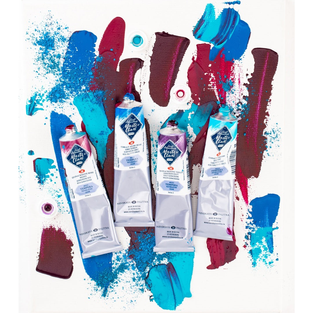 Master Class Tempera Paints Set of 12 Professional Artist Colours 18ml Tubes