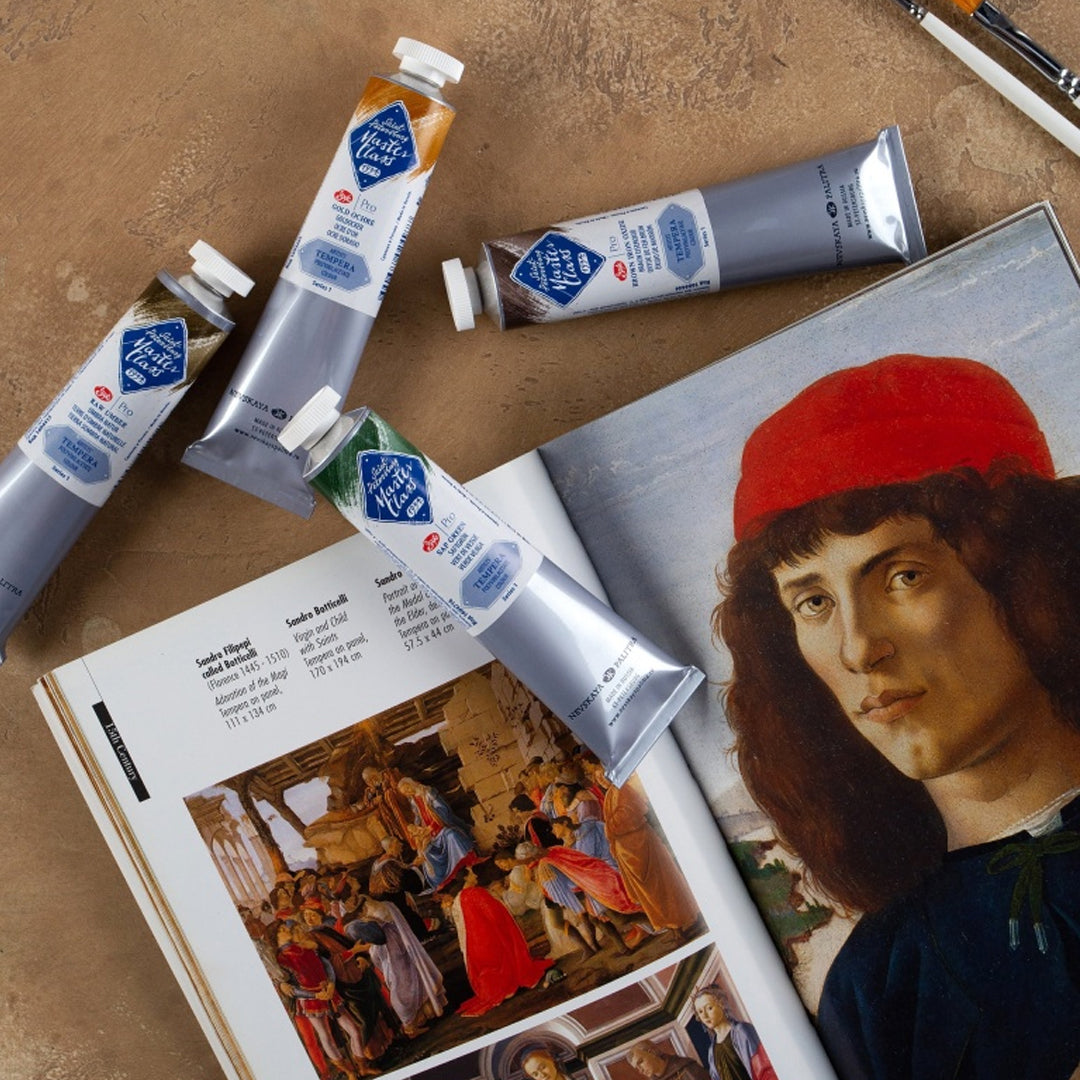 Master Class Tempera Paints Set of 12 Professional Artist Colours 18ml Tubes