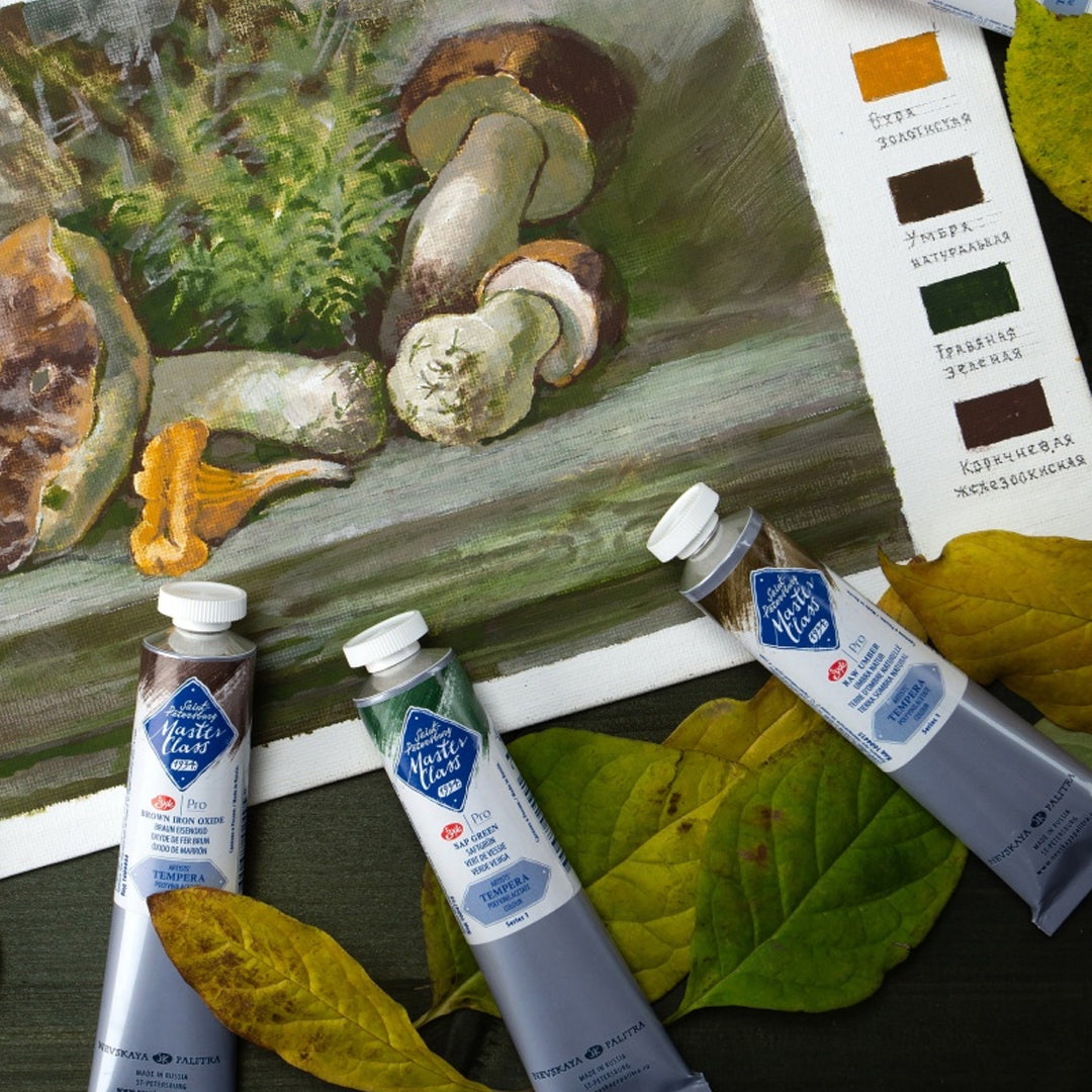 Master Class Tempera Paints Set of 12 Professional Artist Colours 18ml Tubes