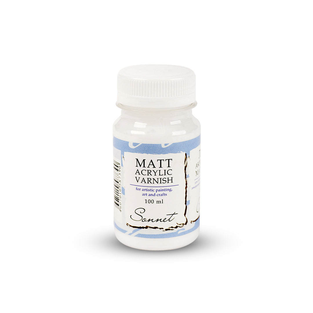 Sonnet Acrylic Matt Varnish 100ml Clear Protective Matte Finish for Acrylic and Tempera Artwork
