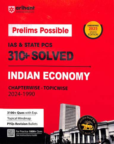 Indian Economy Prelims Possible Ias & State Pcs 310+ Solved Chapterwise Topicwise 1990-24 - Retail Maharaj
