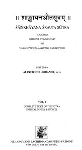 Sankhayana Srauta Sutra-Together with the Commentary of Varadattasuta Anartiya and Govinda (Set of 2 Volumes) - Retail Maharaj