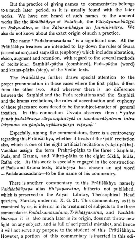 Taittiriya-Pratisakhya With the Bhasya (Padakramasadana of Mahiseya) - Retail Maharaj