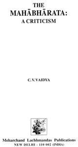 The Mahabharata: A Criticism (An Old and Rare Book) - Retail Maharaj