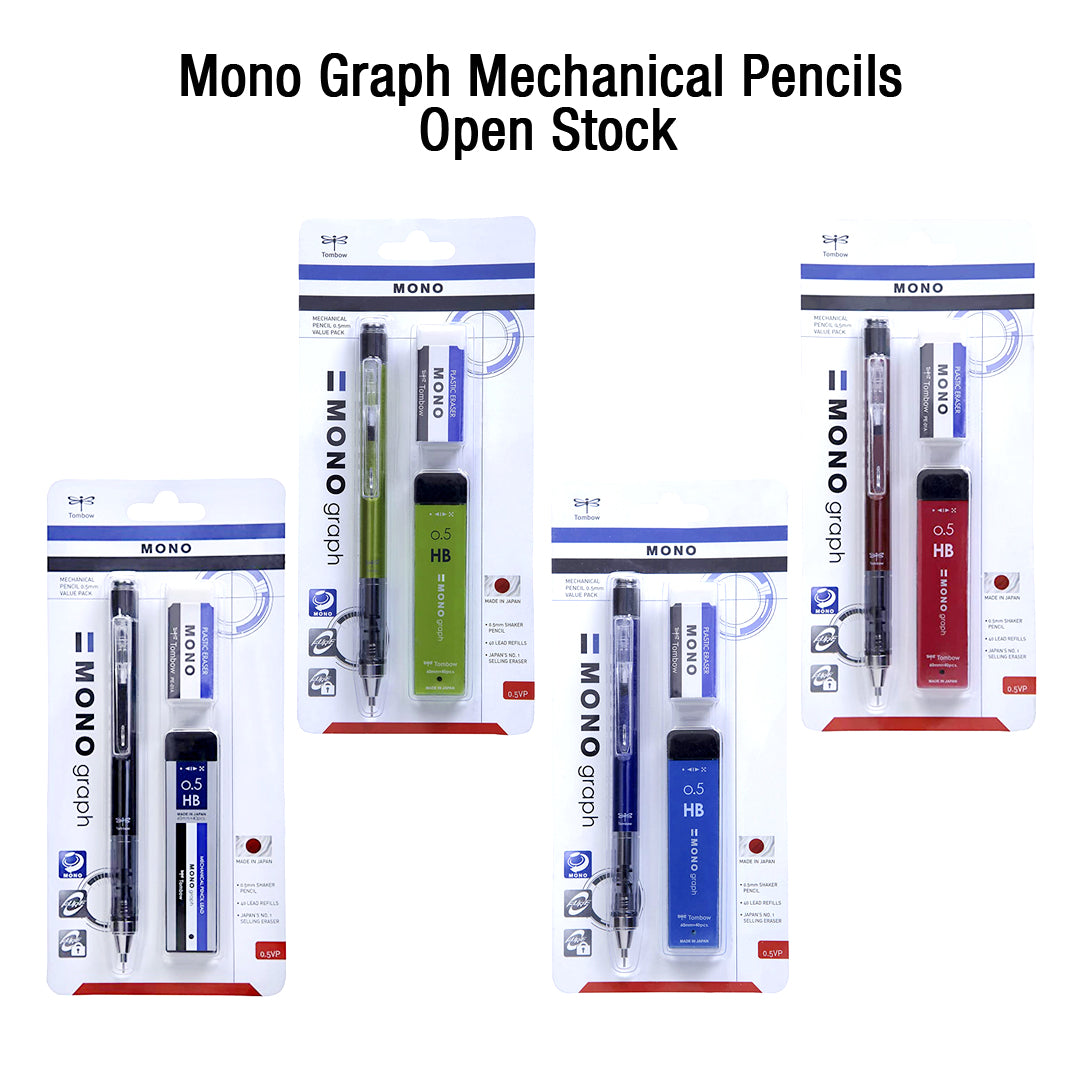 ombow MONO Graph Mechanical Pencil 0.5mm with Shake Mechanism and MONO Eraser