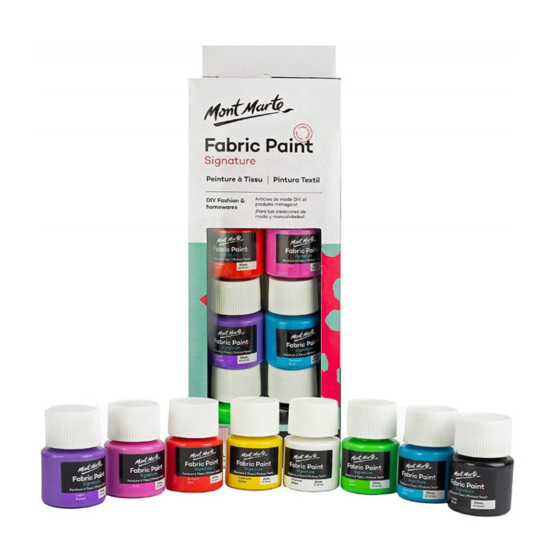 Mont Marte Signature Fabric Paint Set of 8 & 24