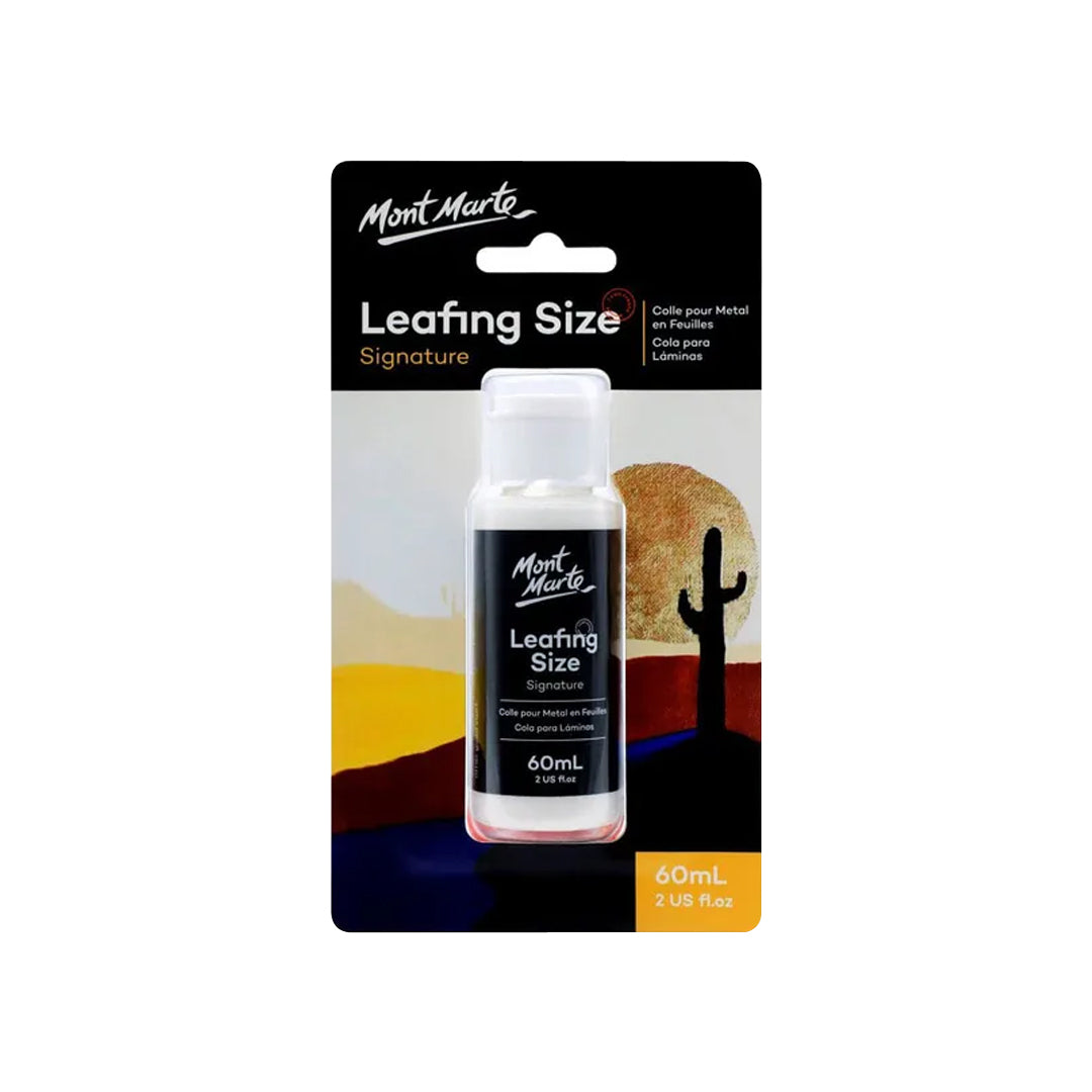 Mont Marte Imitation Gold, Silver & Copper Leaf (25 Sheets) & Leafing Size 60ml