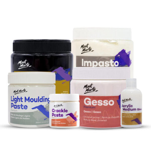 Mont Marte Premium Acrylic Mediums and Texture Pastes Open Stock Range