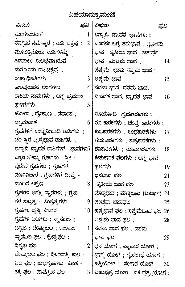 Jyothisha Sarvavishayaamrutha Sangraha (Kannada)