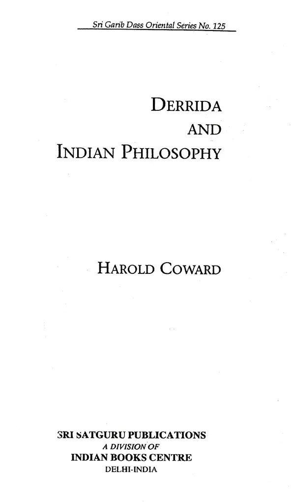 Derrida and Indian Philosophy - Retail Maharaj
