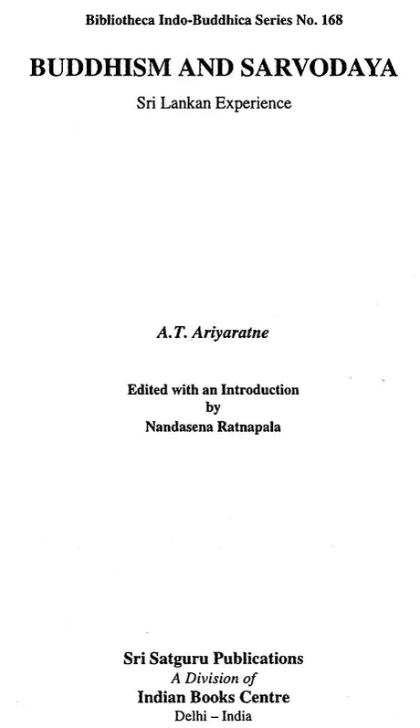 Buddhism and Sarvodaya: Sri Lankan experience (Bibliotheca Indo-Buddhica series) - Retail Maharaj
