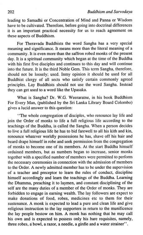 Buddhism and Sarvodaya: Sri Lankan experience (Bibliotheca Indo-Buddhica series) - Retail Maharaj