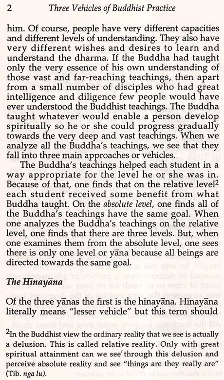 The three vehicles of Buddhist practice (Bibliotheca Indo-Buddhica series) - Retail Maharaj