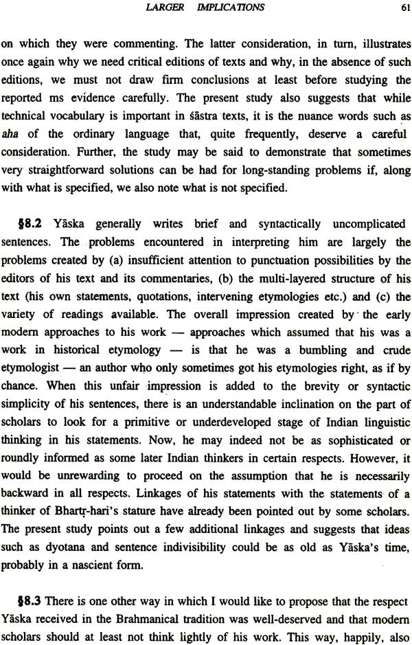The Theory of Nipatas (Particles) In Yaska’s Nirukta