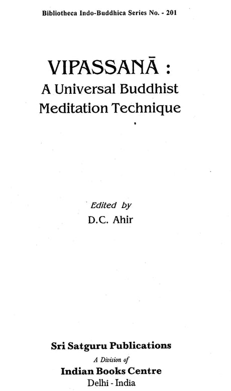 Vipassana; A Universal Buddhist Meditation Technique - Retail Maharaj